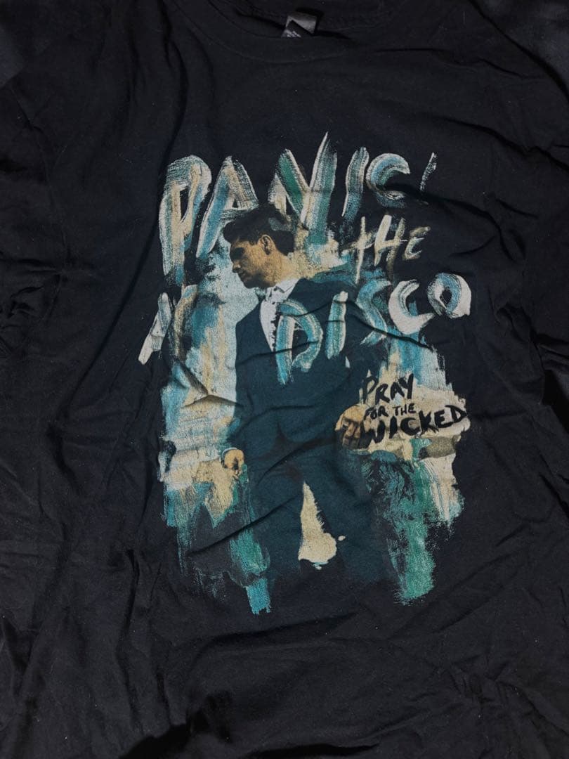 band t-shirt 古着　Blue Black