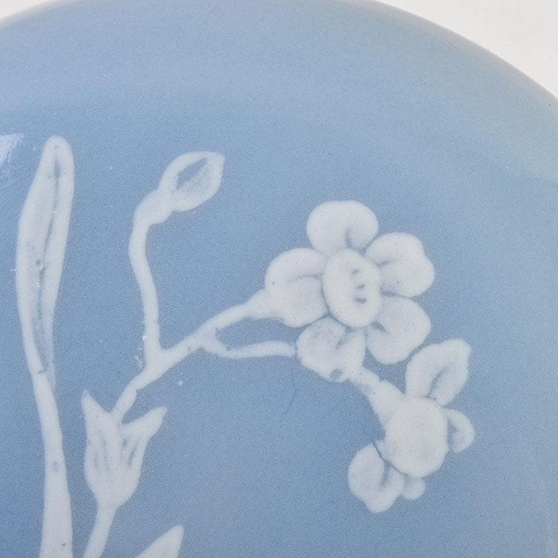 中国　上海西冷印社　花文　景徳鎮製款　光明朱砂印泥　肉池　U　R9153