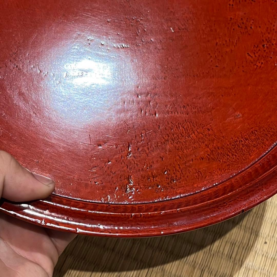 後藤塗 赤塗 彫板飯櫃 共箱 木製漆器 飯器 茶懐石道具