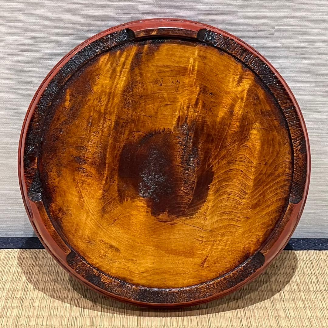 後藤塗 赤塗 彫板飯櫃 共箱 木製漆器 飯器 茶懐石道具