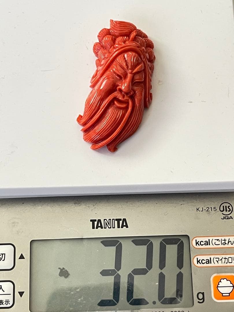 珊瑚、サンゴ、雕刻、ルース60mm、重约32g、160.3ct