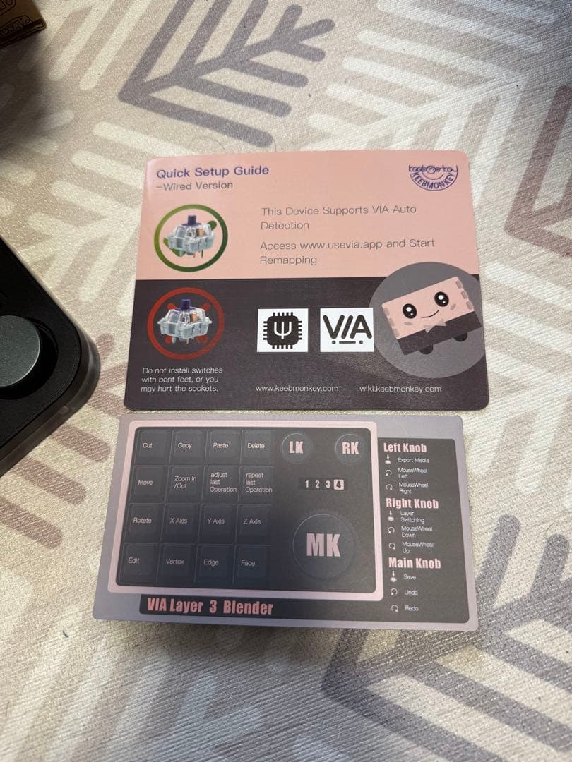KB16 マクロメカニカル片手キーボード VIA ホットスワップ プログラム機能