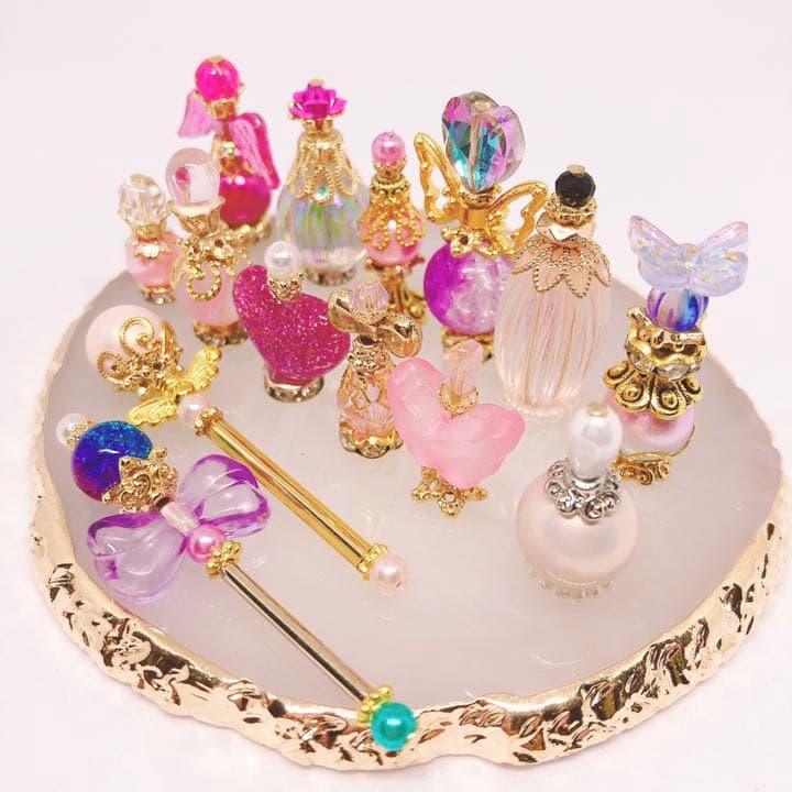 ミニチュア香水瓶 ピンクホワイト