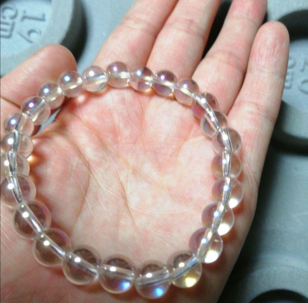 天然石✨【オーロラ水晶】ブレスレット　ハンドメイド⑦