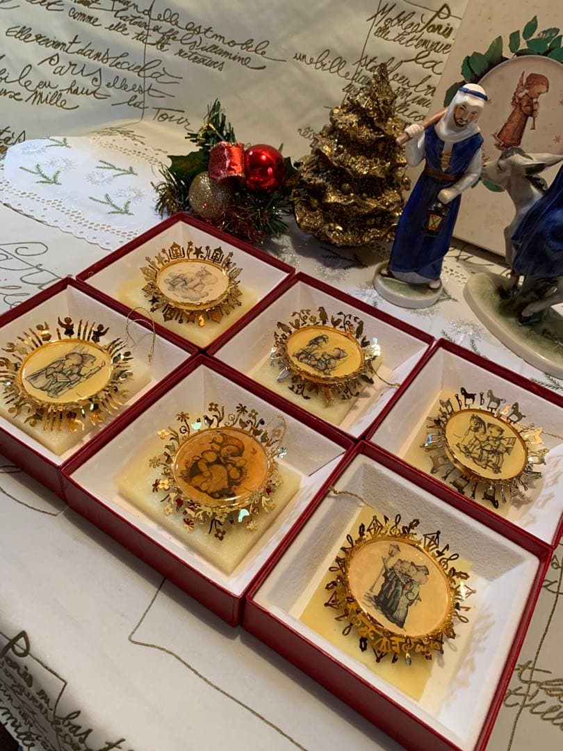 ゲーベル人形　ビンテージ24金仕上クリスマスオーナメントコレクション6個セット！