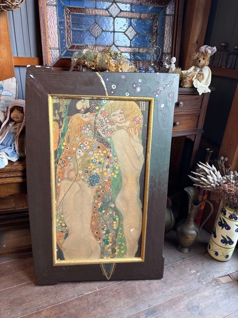 クリムト　アートポスター 複製画　額縁付き 少々難あり アンティーク　インテリア