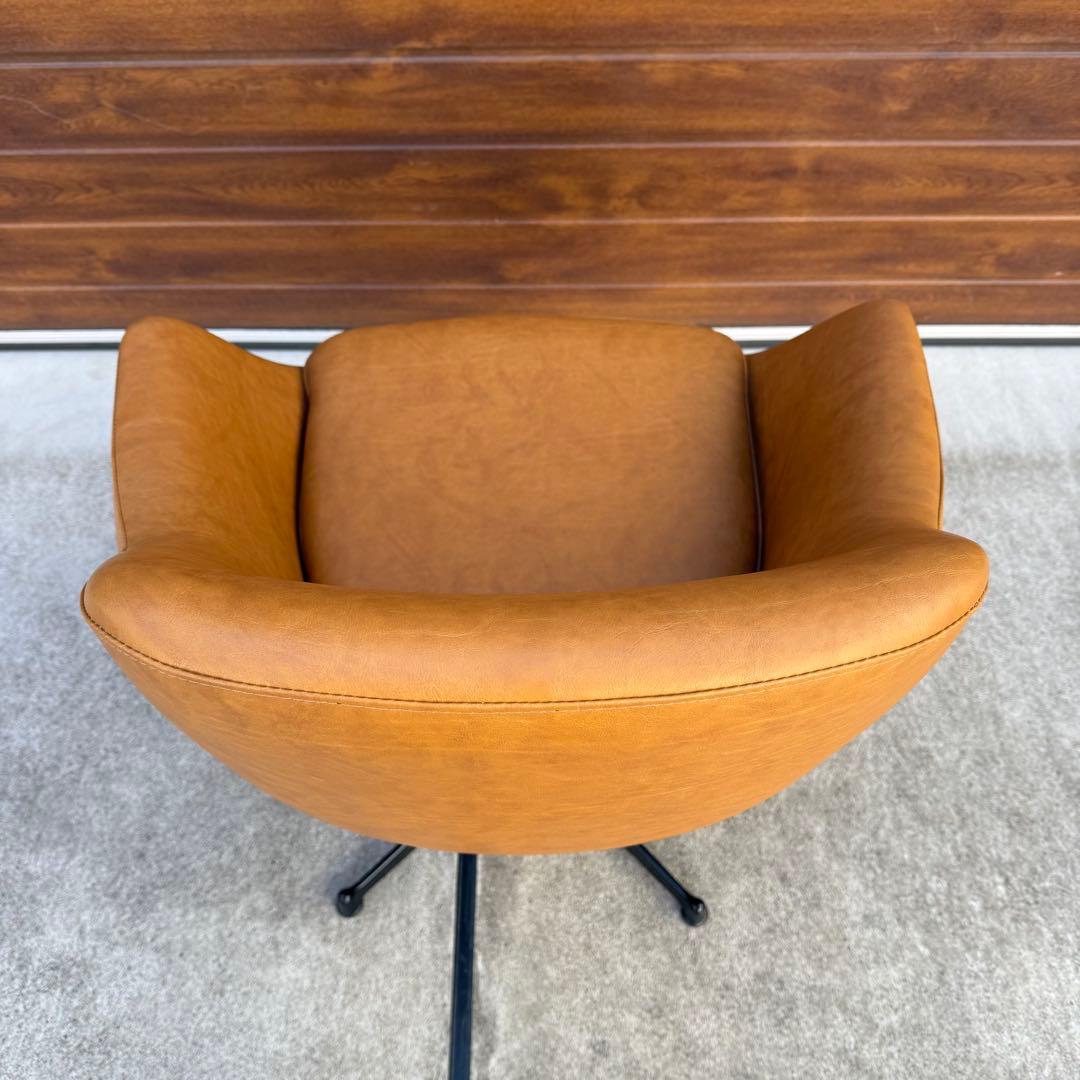 美品 SWITCH Cosmic Chair シルバーX脚 レザー キャメル