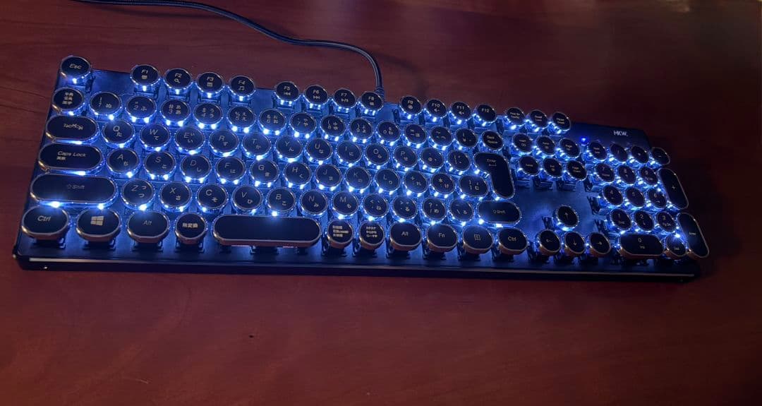 HKW タイプライター風メカニカルキーボード 青軸