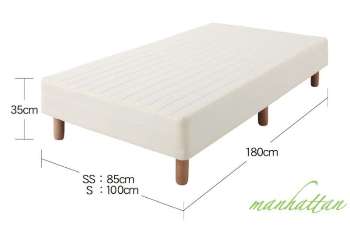 脚付きマットレス ショート丈 シングルベッド 北欧 脚15cm