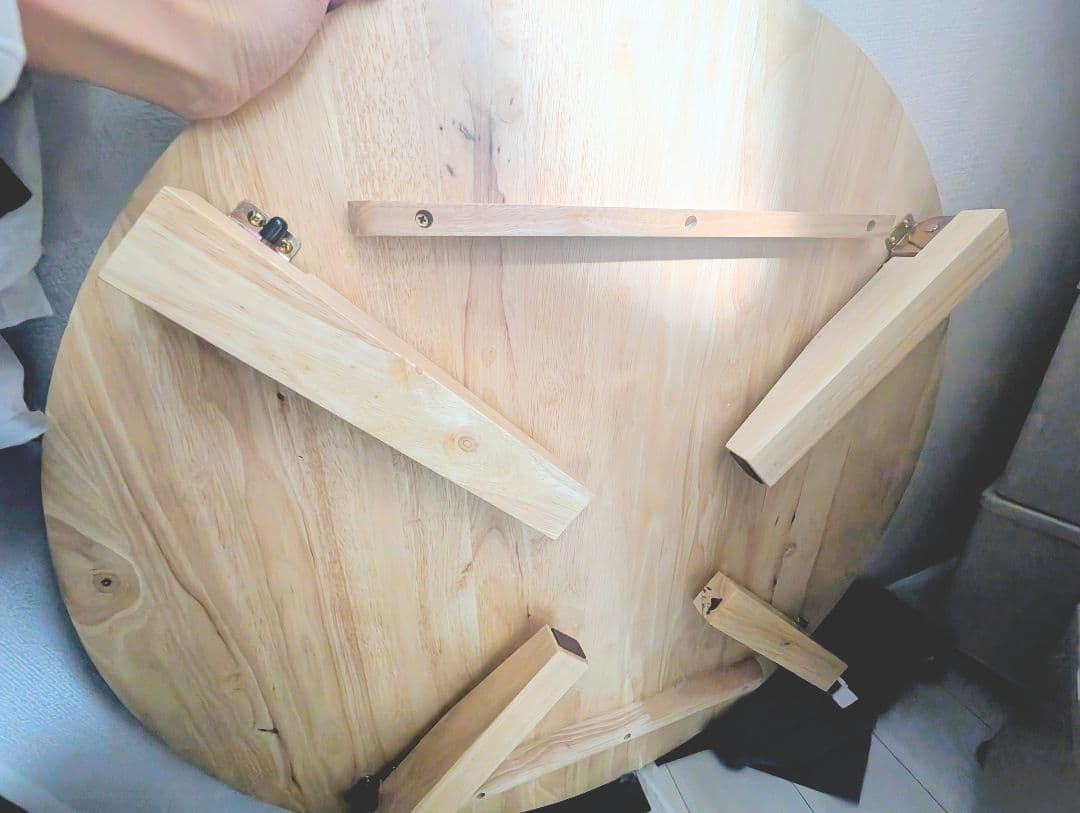 極美品☆木製 90cm 円形テーブル ちゃぶ台 円卓 ローテーブル　ラウンド