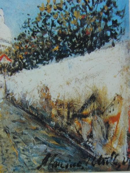 ユトリロ、アヴル ボアール通り、希少画集画、高級額装付