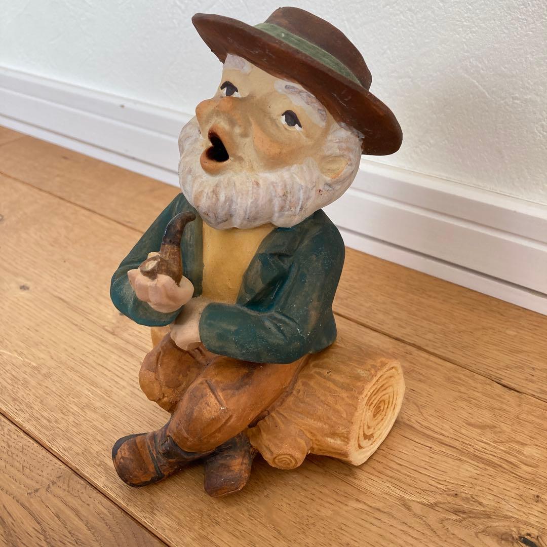 煙出し人形 パイプおじさん 香炉　お香立て　陶器製　置き物　ヴィンテージ