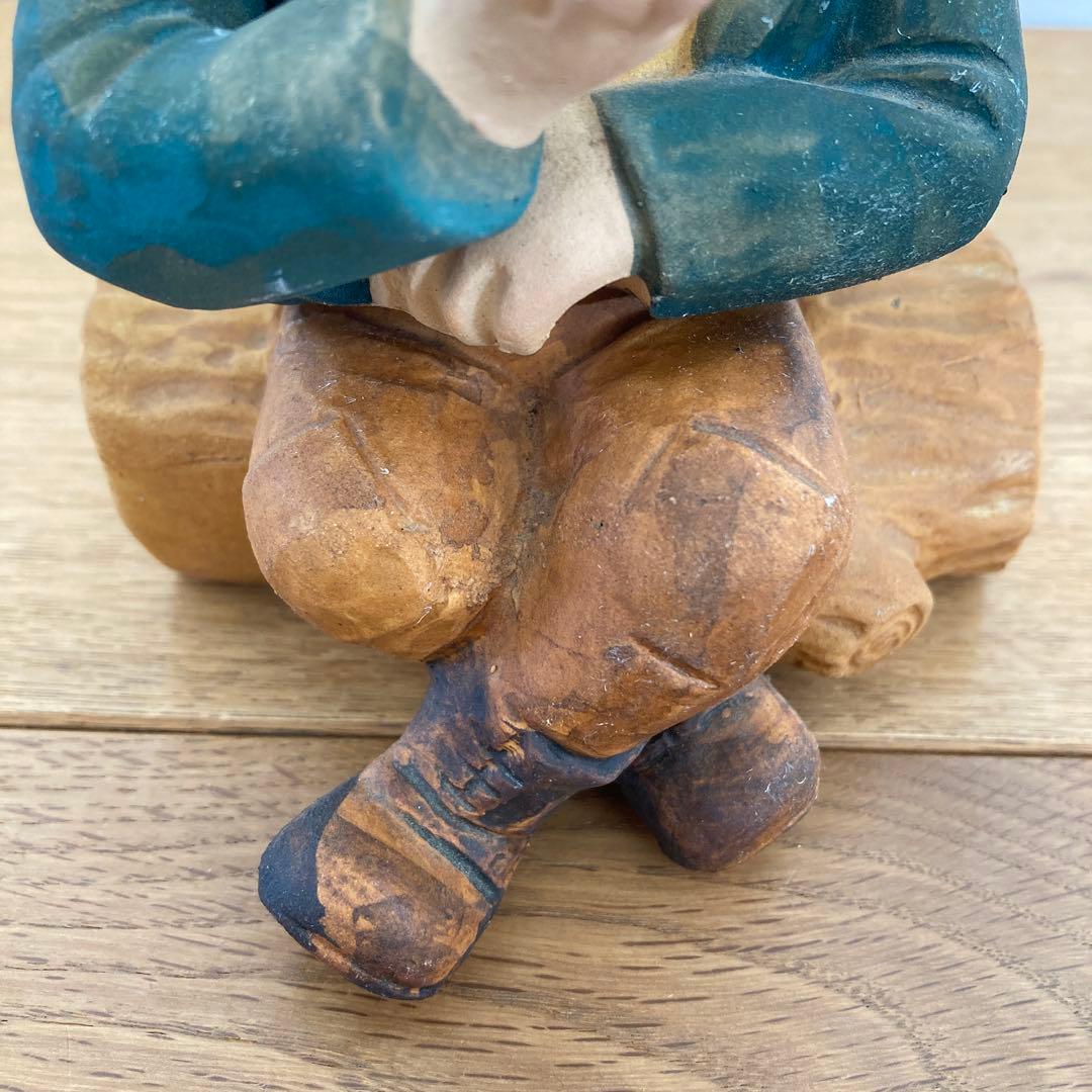煙出し人形 パイプおじさん 香炉　お香立て　陶器製　置き物　ヴィンテージ