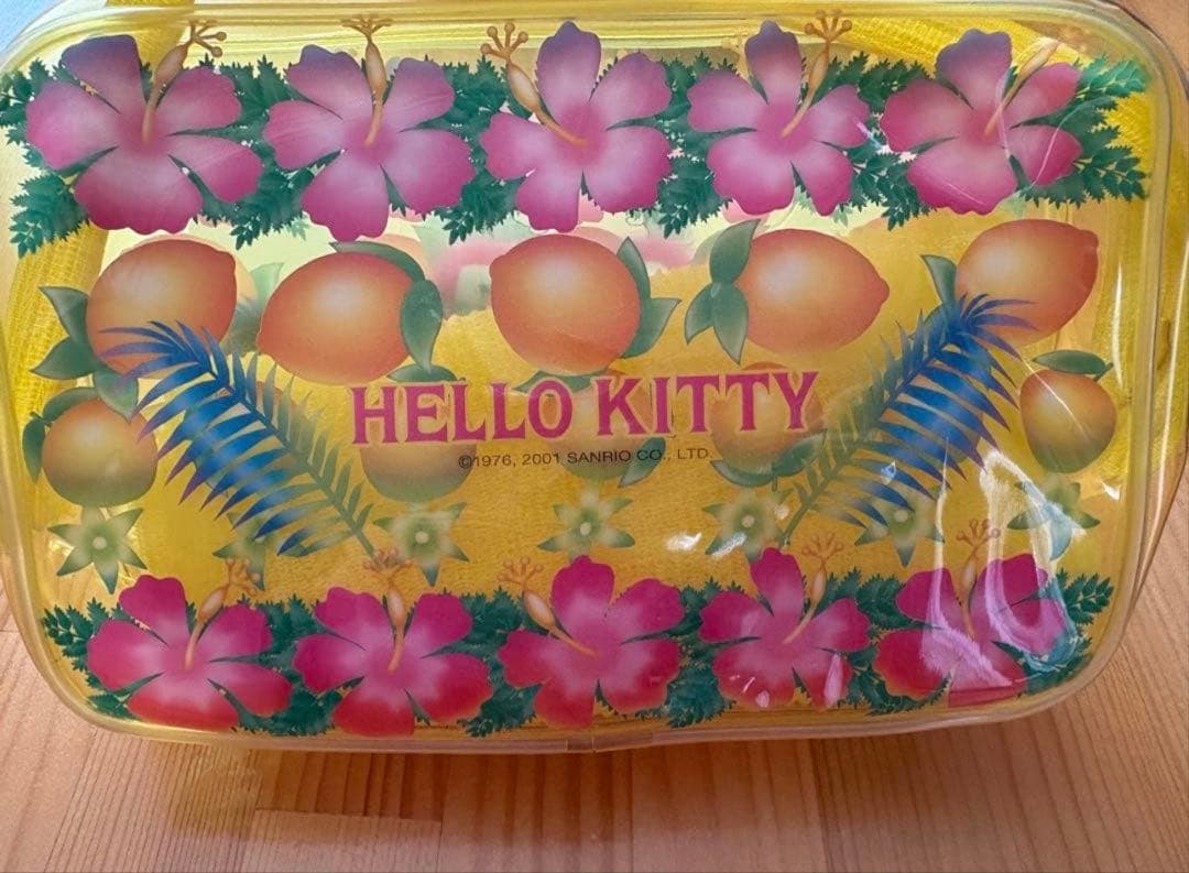 平成レトロ ハローキティ トロピカル ハイビスカス クリアポーチ 2001年レア