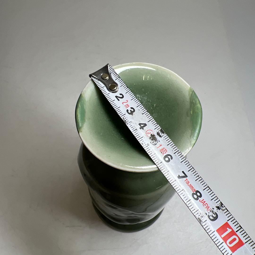 江戸後期　三田青磁燭台　木箱付　高さ16.3㎝ 東Y7-0523②