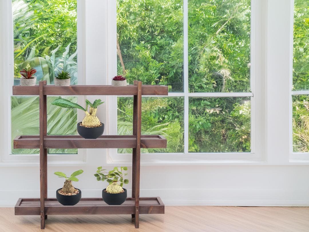 65㎝【浅型】3段フラワースタンド【3～5号鉢用】　プランターラック　鉢台　花台