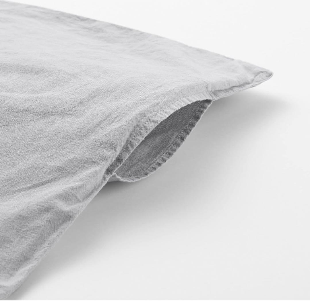 無印良品 洗いざらし掛け布団カバー&ボックスシーツ ライトベージュクイーンサイズ