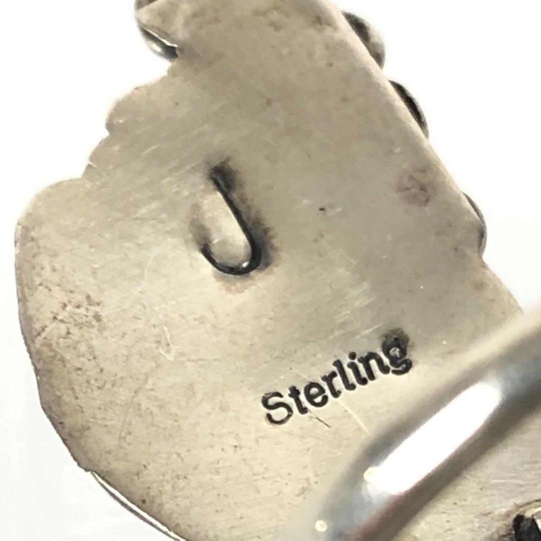 希少 ナバホ族 アップリケ スターリングシルバー リング リーフ フラワー