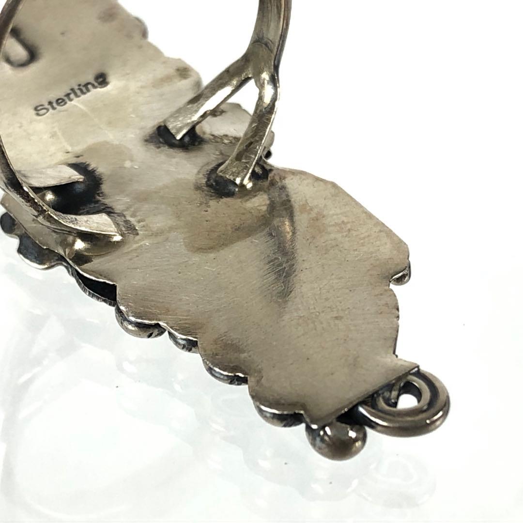 希少 ナバホ族 アップリケ スターリングシルバー リング リーフ フラワー