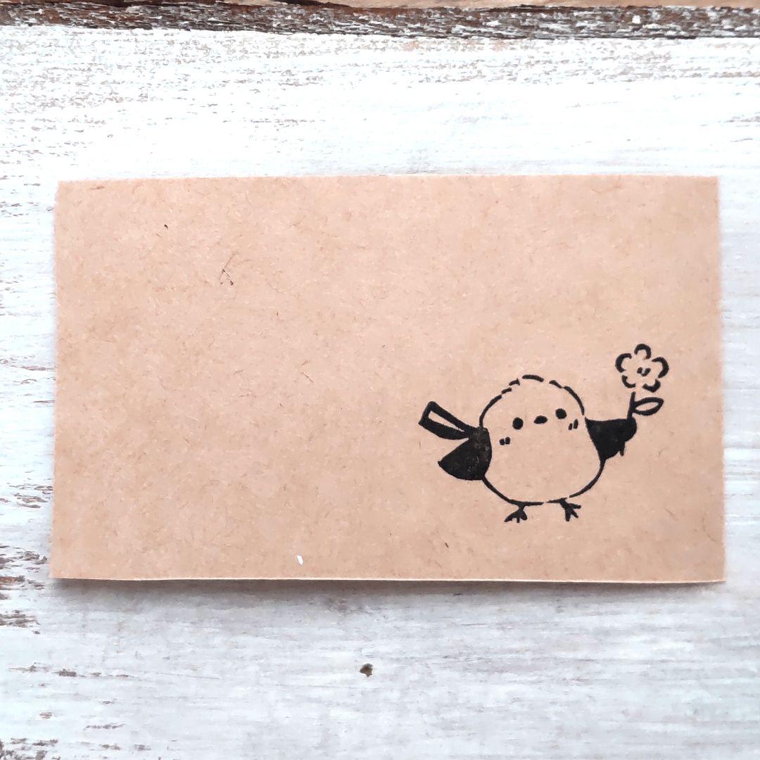 消しゴムはんこNo.366 シマエナガとお花②