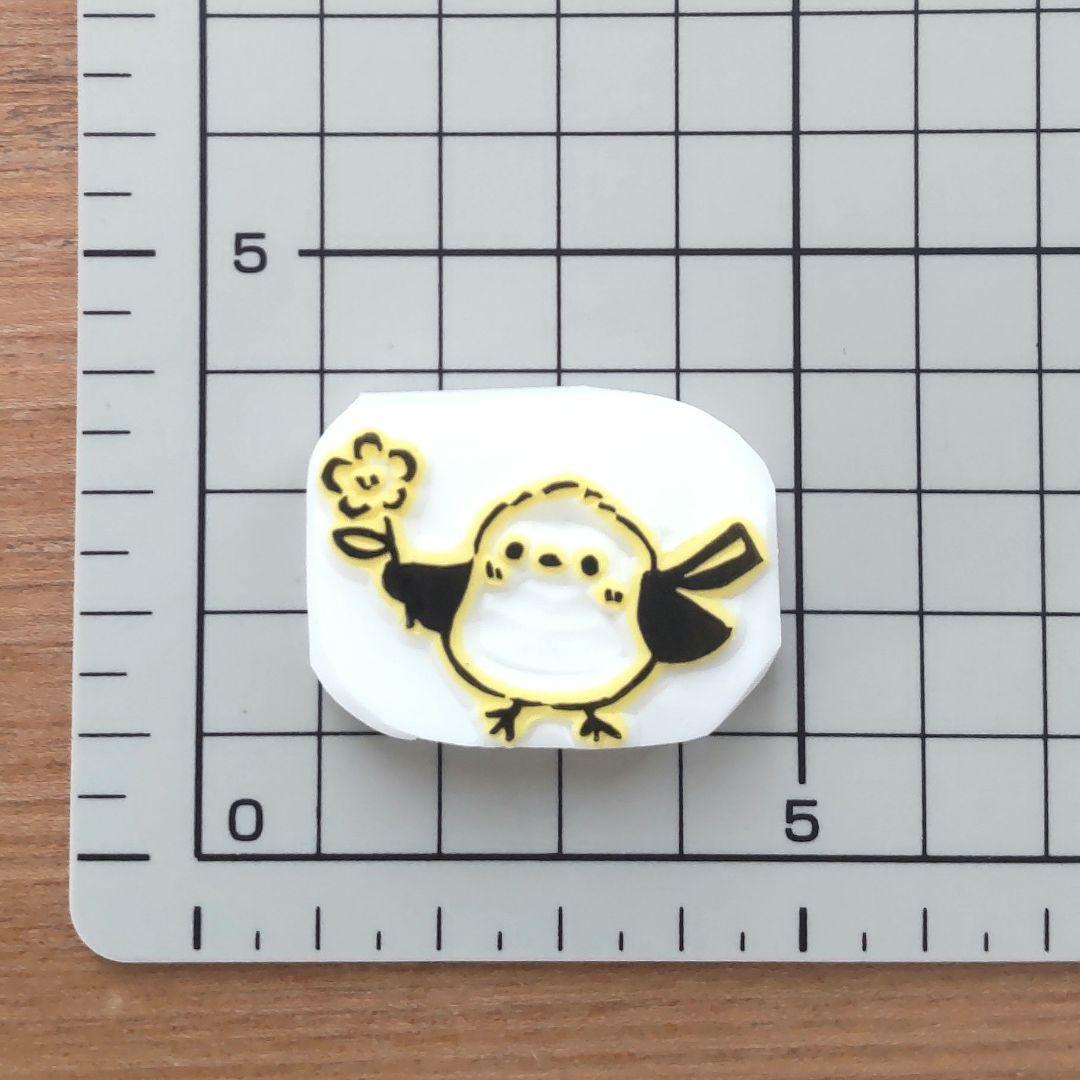 消しゴムはんこNo.366 シマエナガとお花②