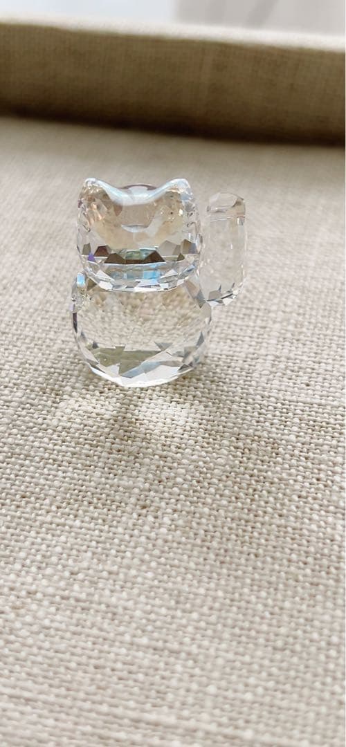 スワロフスキー　幸運キラキラ招き猫