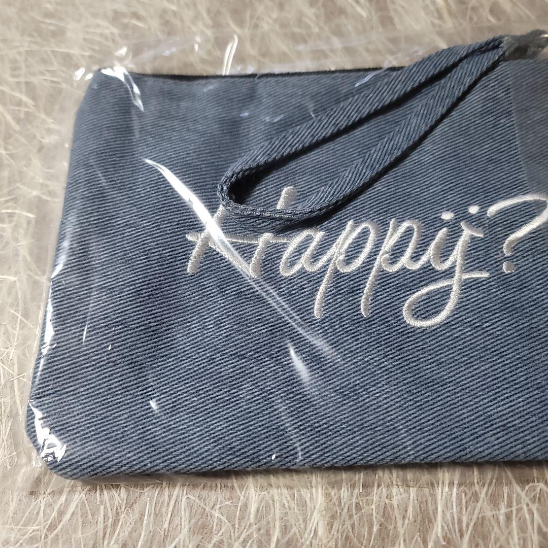 Happaj? 刺繍ポーチ ダークブルー