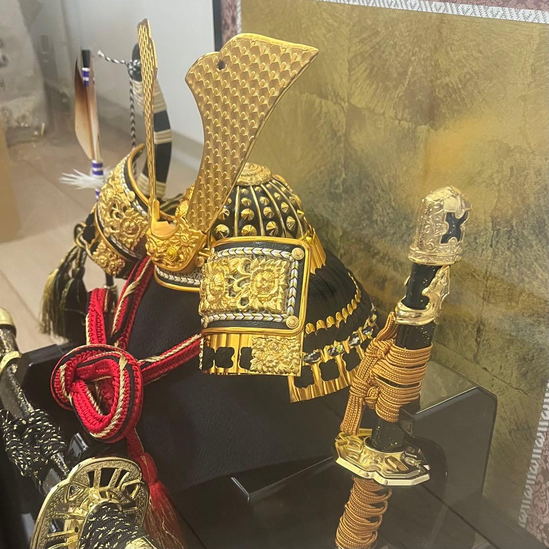 【極美品】人形の久月 兜 かぶと 兜ケース飾り オルゴールつき 初節句