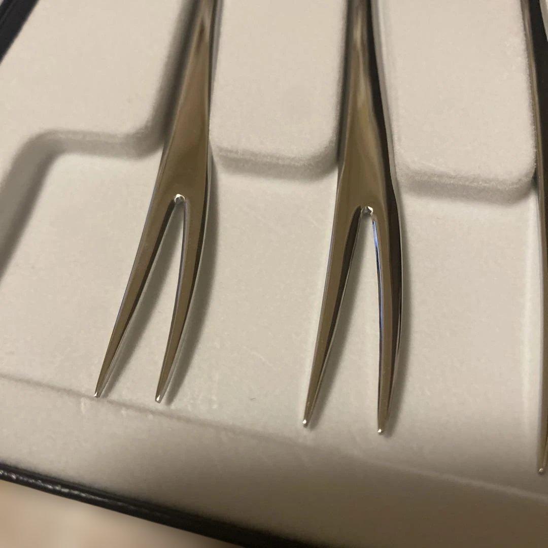 MIKIMOTO リボンデザイン フォーク　スプーン　セット　パール　18-8