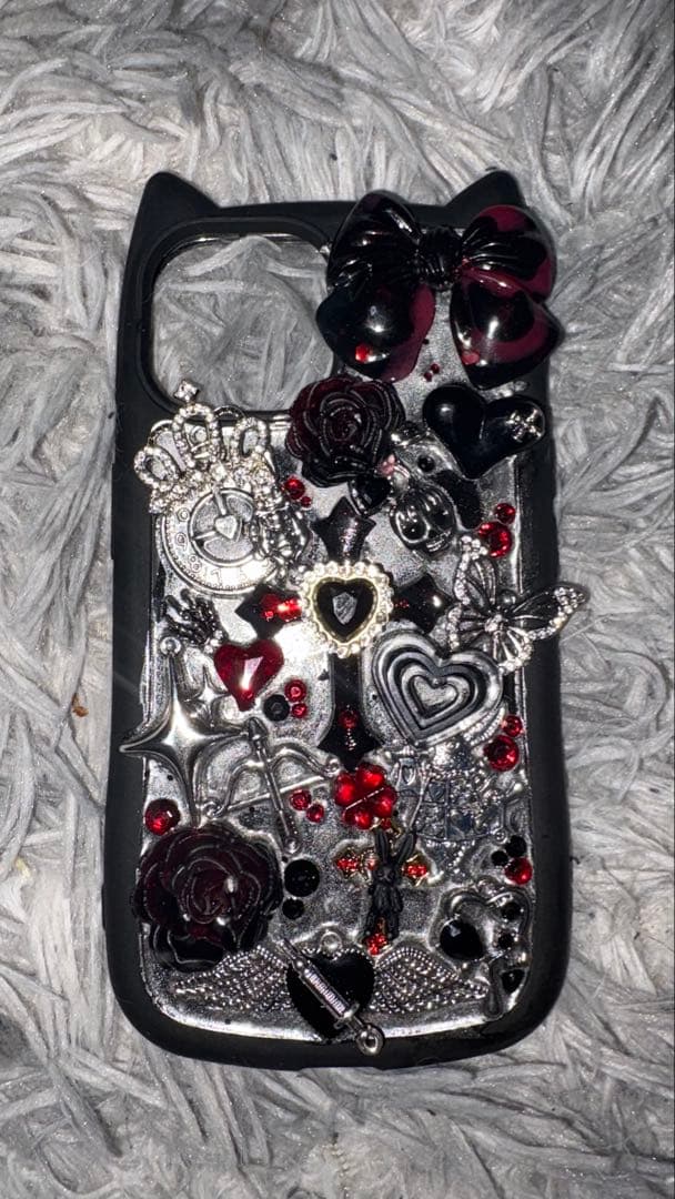 しゆ 01＋02 IQOSケース＋iPhone15黒猫ケース