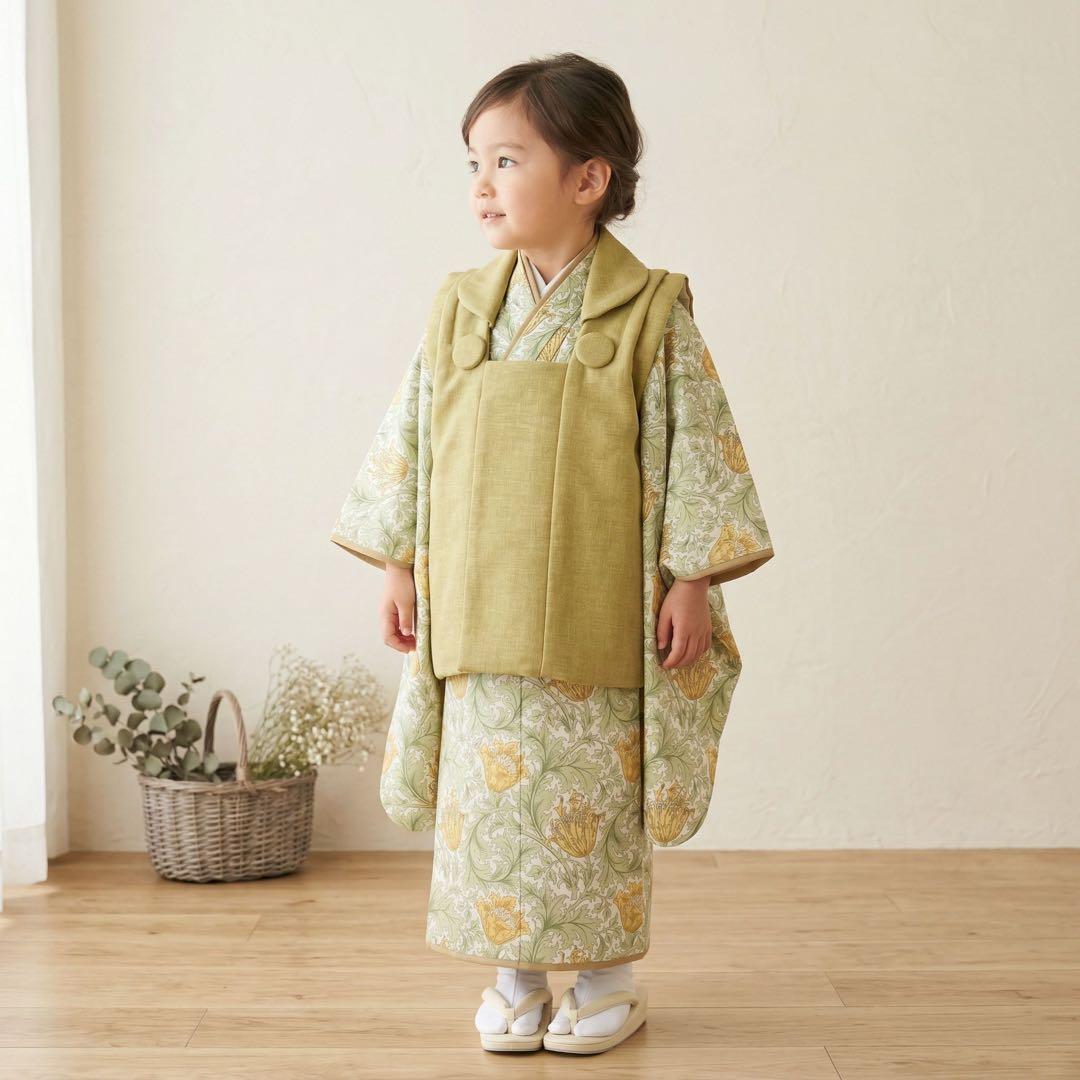 ［アネモネH］被布4点セット ꕤハンドメイドꕤ 七五三 3歳 男の子 女の子