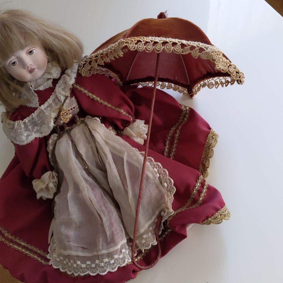 とても珍しい飾りに凝ったビンテージ人形　イタリア製　ビスクドール 専門店購入