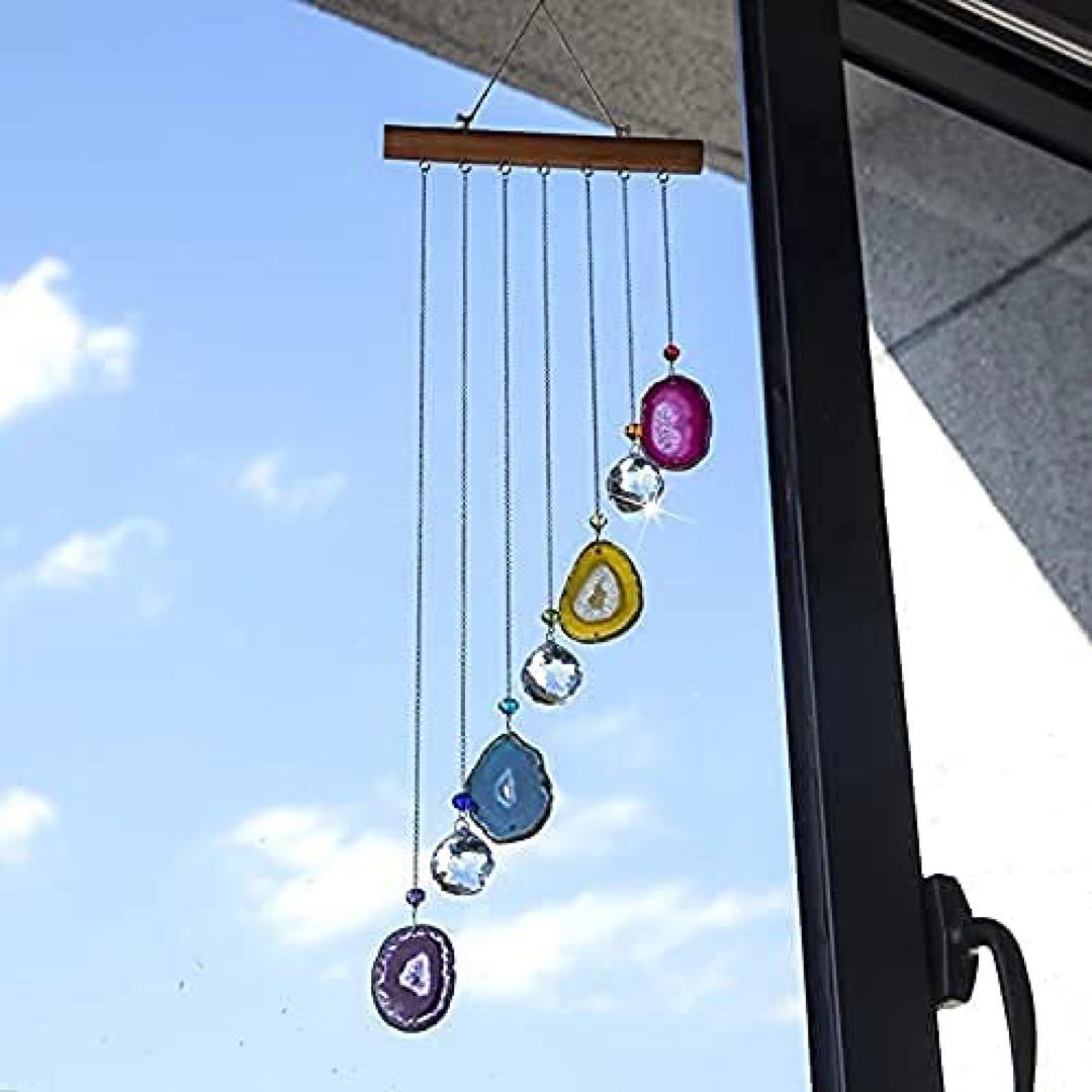 ベル 手作り瑪瑙 スライス　風鈴 吊り下げ リビングルーム 装飾記念チャイム