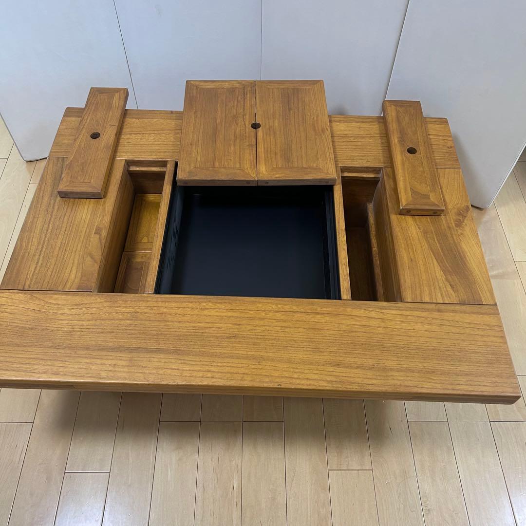 囲炉裏テーブル　座卓　ガスコンロ　電気コンロ　無垢材センターテーブルローテーブル