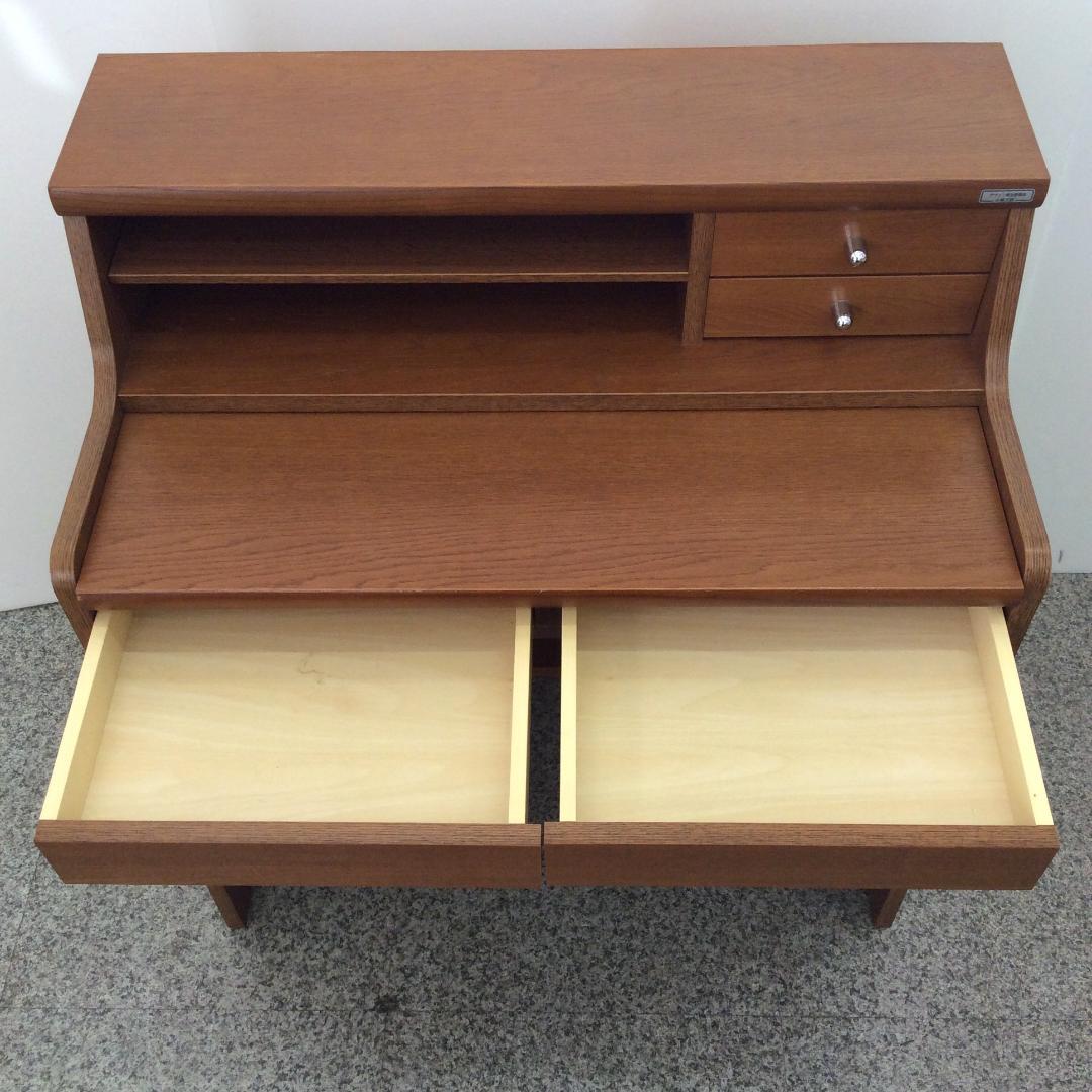 小島工芸 ライティングデスク オーク材 ミドルデスク