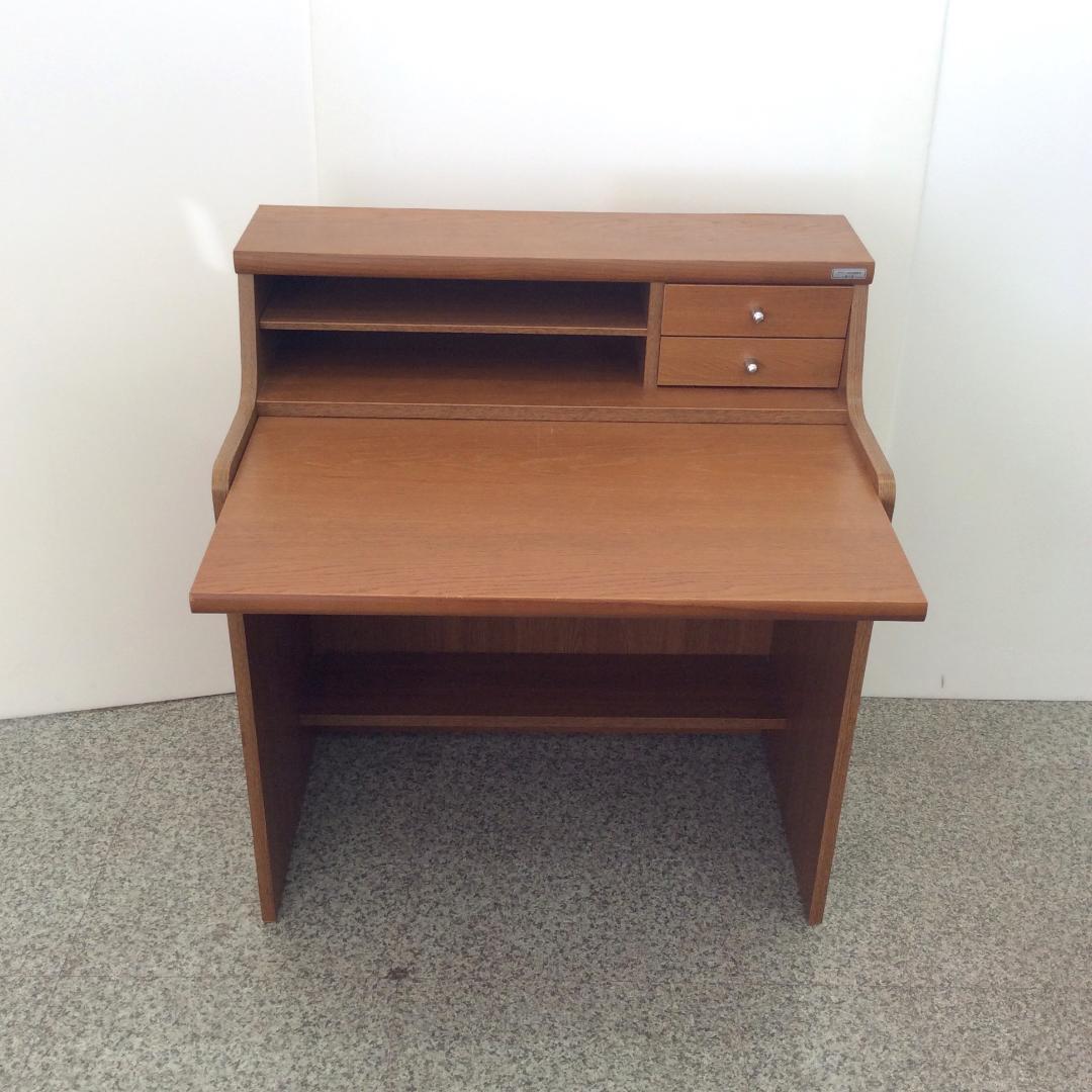 小島工芸 ライティングデスク オーク材 ミドルデスク