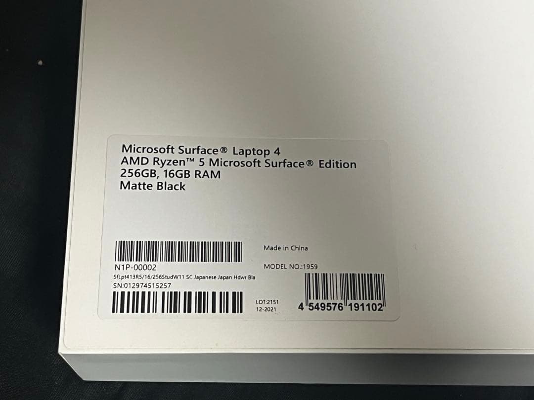 Microsoft Surface Laptop 4 ブラック