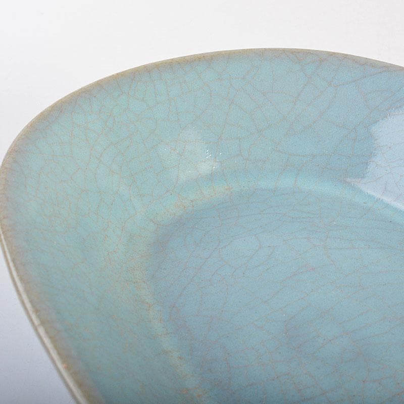 大発　中国　汝窯　天青釉　青磁　水盤　筆洗　水仙盆　C 6728E