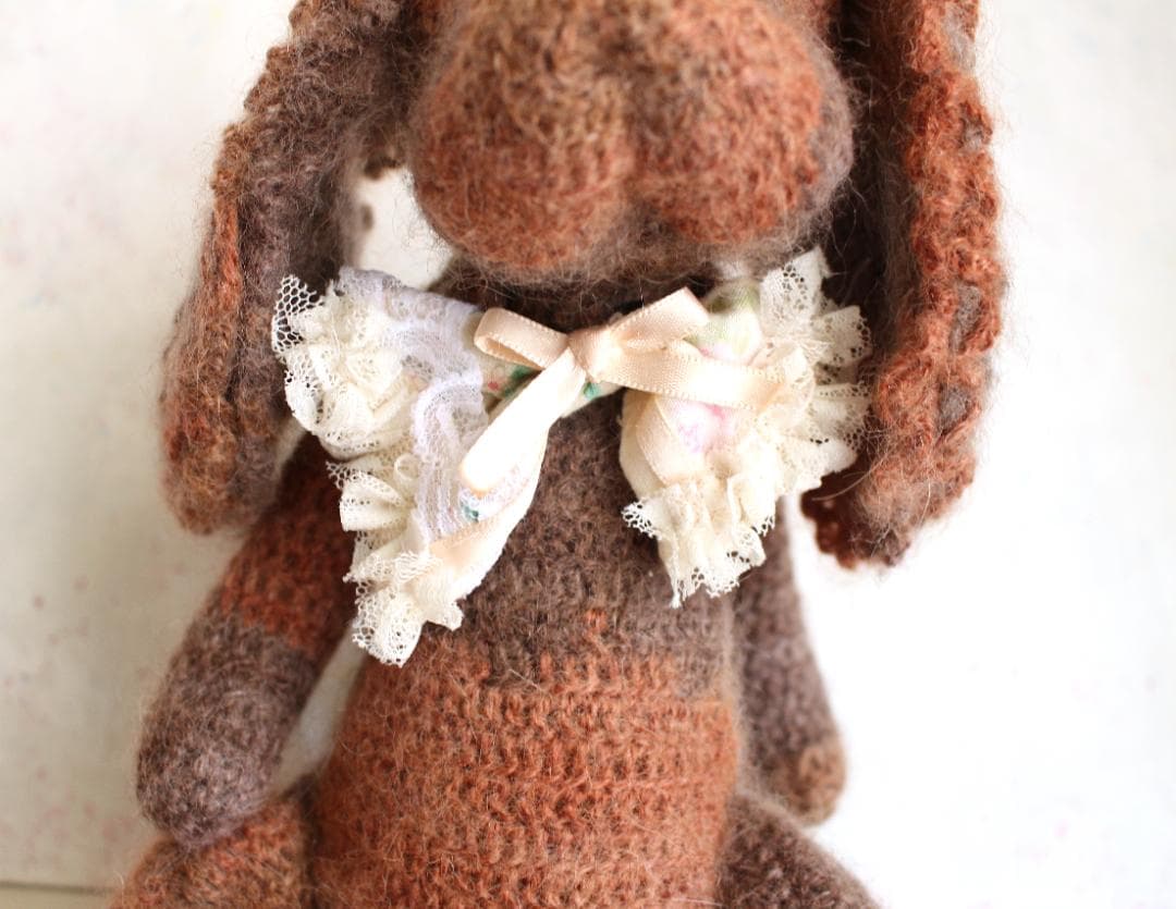 キャバリア（ルビー） のあみぐるみ テディベアタイプ 座って22cm