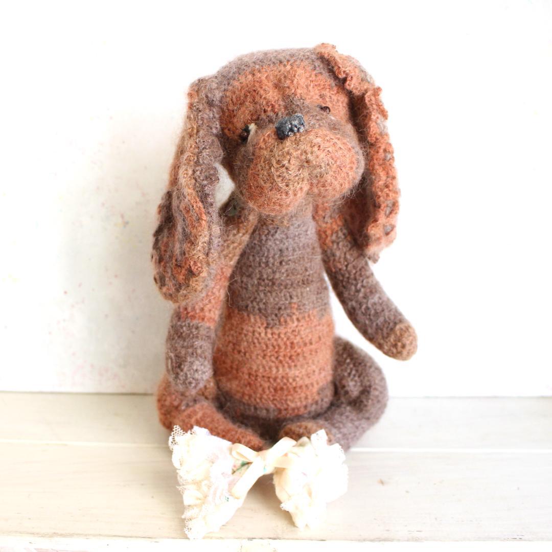 キャバリア（ルビー） のあみぐるみ テディベアタイプ 座って22cm