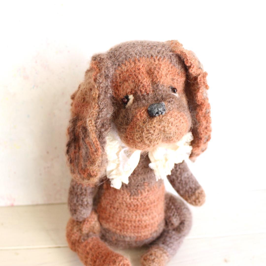 キャバリア（ルビー） のあみぐるみ テディベアタイプ 座って22cm