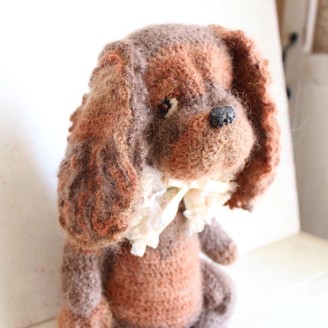 キャバリア（ルビー） のあみぐるみ テディベアタイプ 座って22cm