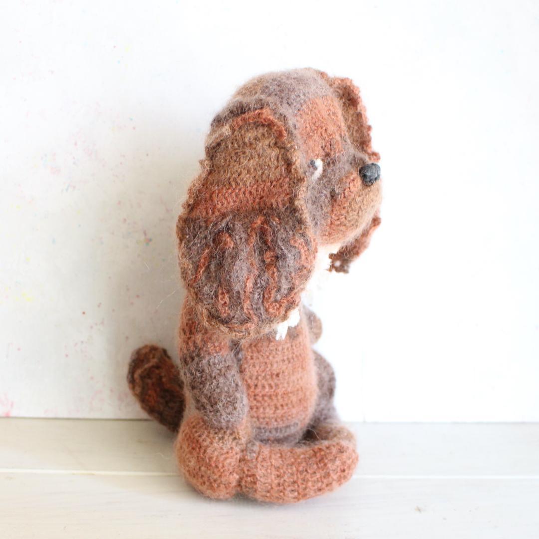 キャバリア（ルビー） のあみぐるみ テディベアタイプ 座って22cm