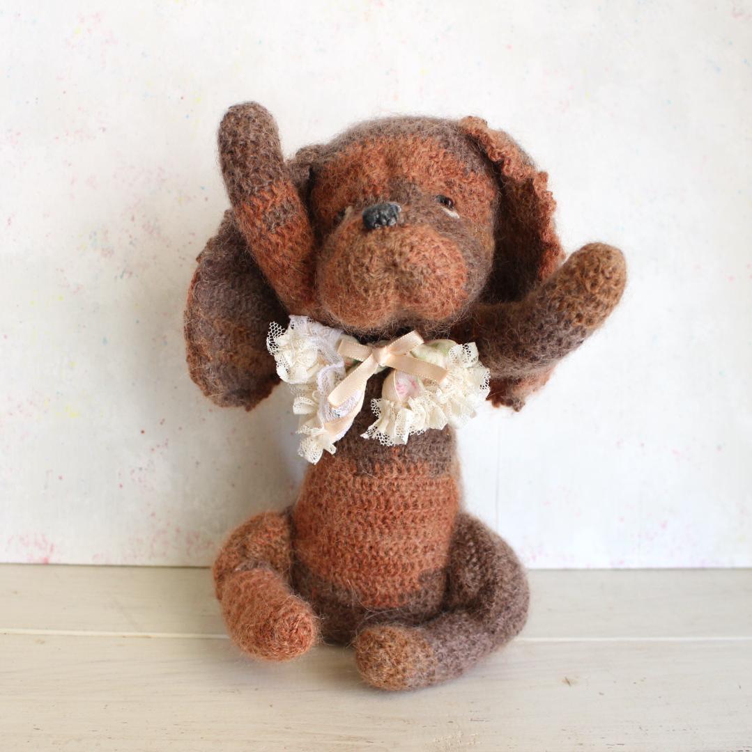 キャバリア（ルビー） のあみぐるみ テディベアタイプ 座って22cm