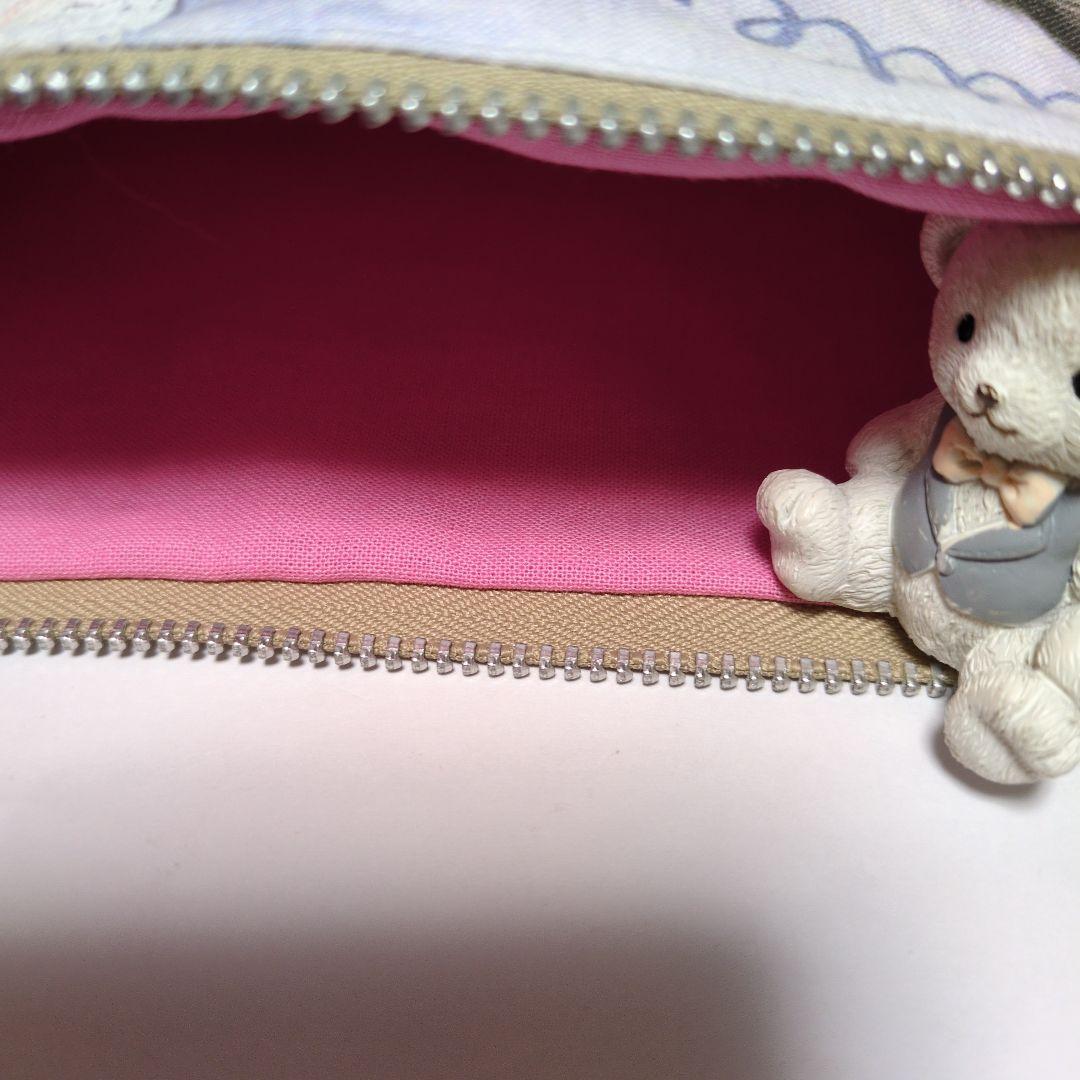 クロム様ご確認用♥フラットポーチ♥レース付き♥片面パネル生地♥可愛い猫ちゃん