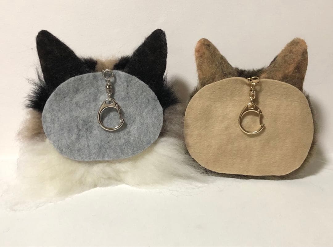 羊毛フェルト　オーダー　猫　顔半立体