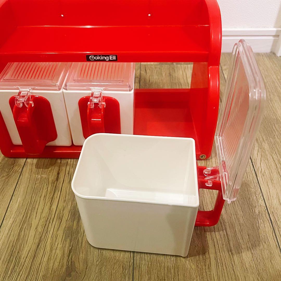 昭和レトロポップ　調味料入れ　ケース　Cooking ElI 3型　容器収納