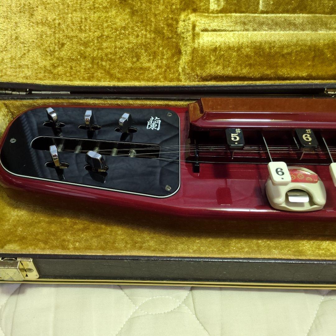 スズキ 電気大正琴 蘭 赤 ケース付き 5弦