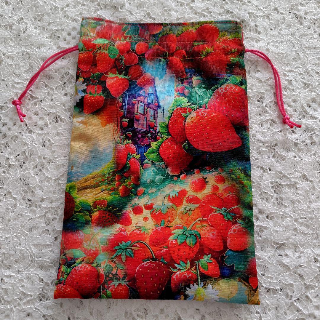 《確認用》パネル 苺姫 巾着袋 約25×16cm