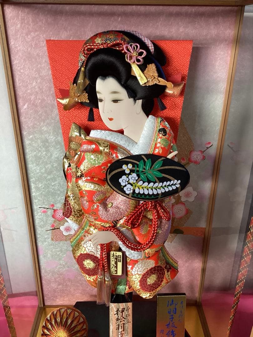 ② 羽子板飾り　本仕立押絵　隆山作　春彩　藤娘　本つげかんざし　20号